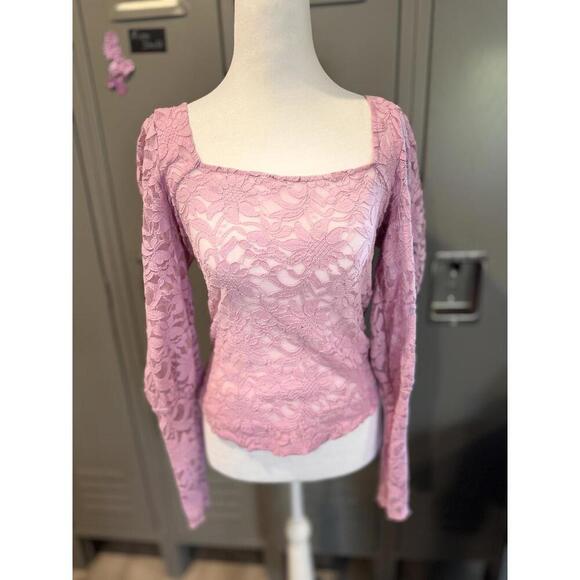 Tops - Free People Sheer Lace Top-M